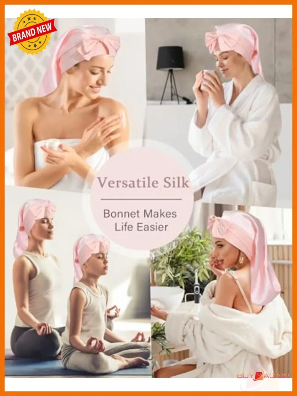 100% Mulberry Silk Bonnet for Sleeping Womens Long Hair Wrap Cap